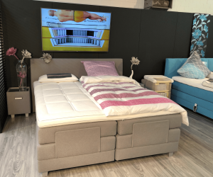 Boxspringbett Hellgrau